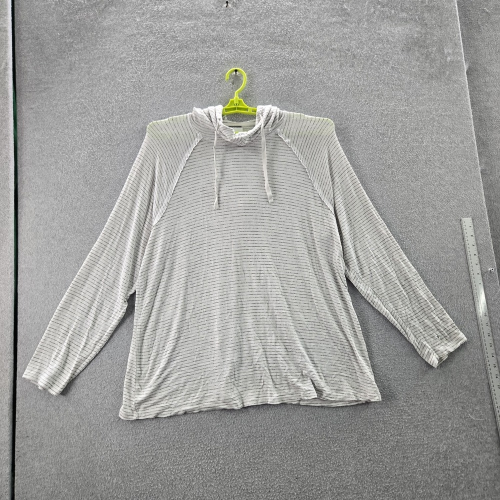 Torrid Women Hoodie 3 White Striped Long Sleeve Lightweight READ